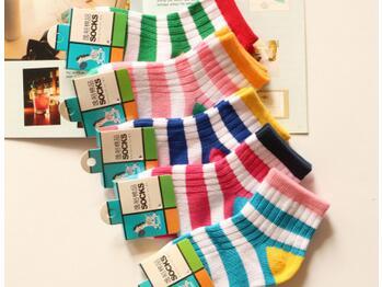 2016韓國(guó)襪子新款全棉襪兒童襪 寶寶襪子彩虹襪 純棉加厚廠家直銷